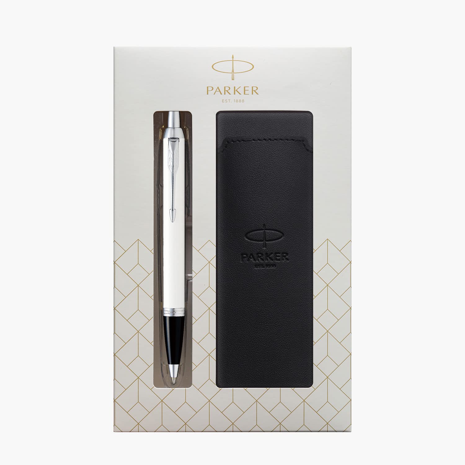 

PARKER IM White CT Ballpoint Medium with Pencil Gift Box Officially 1975650 V1d Pen, Nib, Oil-Based, Case, Set, Imported,
