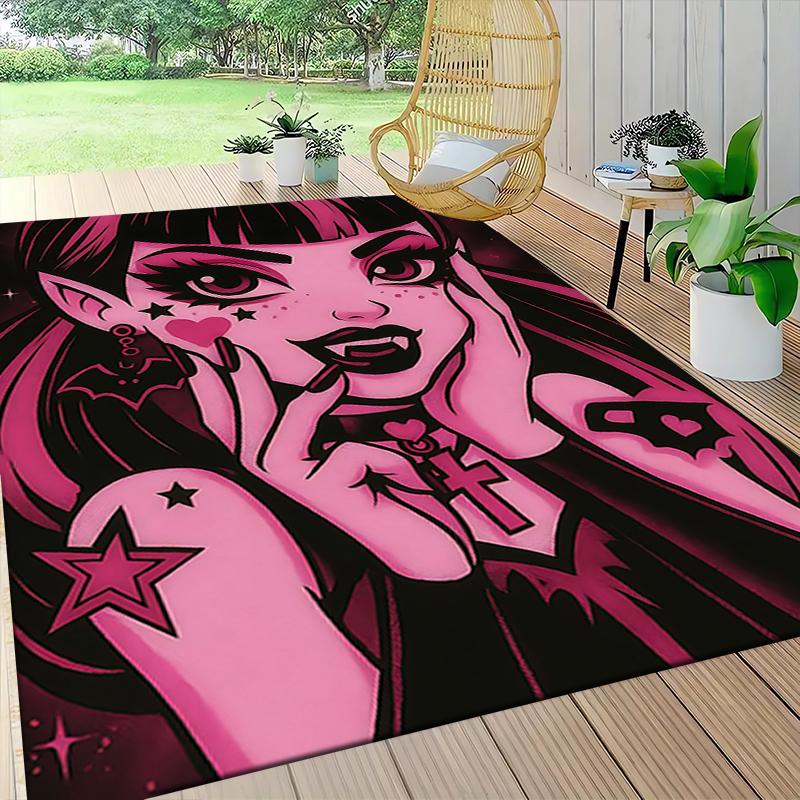 1Pc Monster High Starry Night Carpet Rug Customizable Soft Washable Antislip Home Living Room Sofa Mats Personalized Rug 091728
