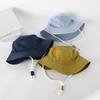 New Korean Style Cream Color Children's Fisherman Hat For Fall Outings Boys And Girls Sun Hat With Flat Top