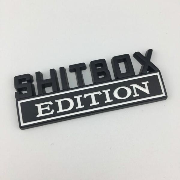 1 szt. NOWA EDYCJA SHITBOX Logo Chromowana Emblemat Odznaki Naklejka Kalkomania Samochodowa