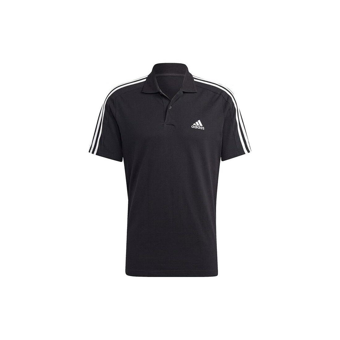 adidas Essentials Piqu Embroidered Small Logo 3-Stripes Polo Shirts  Black  Men s IC9310 XXXL