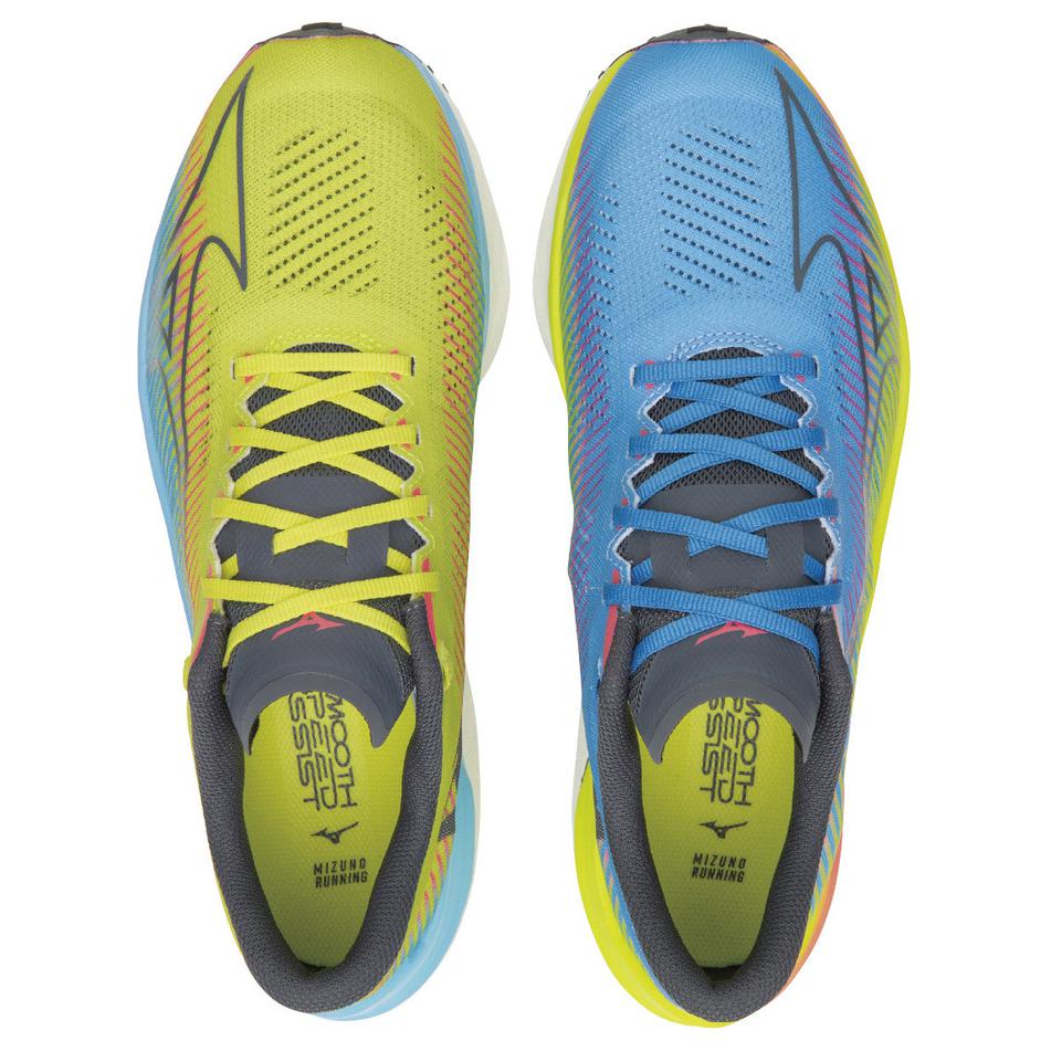 Mizuno Wave Rebellion Pro Yellow Blue Gradient Men Sneakers Black J1GC231751