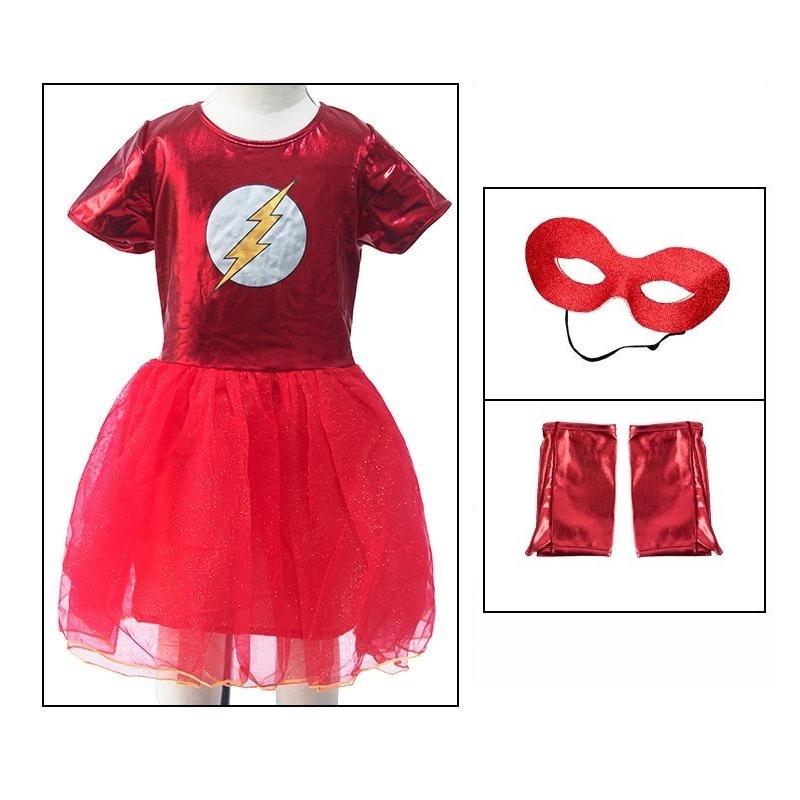 Bsrlons Halloween Flash Girl Children's Role-playing Costume Cosplay Stage Performance Dress