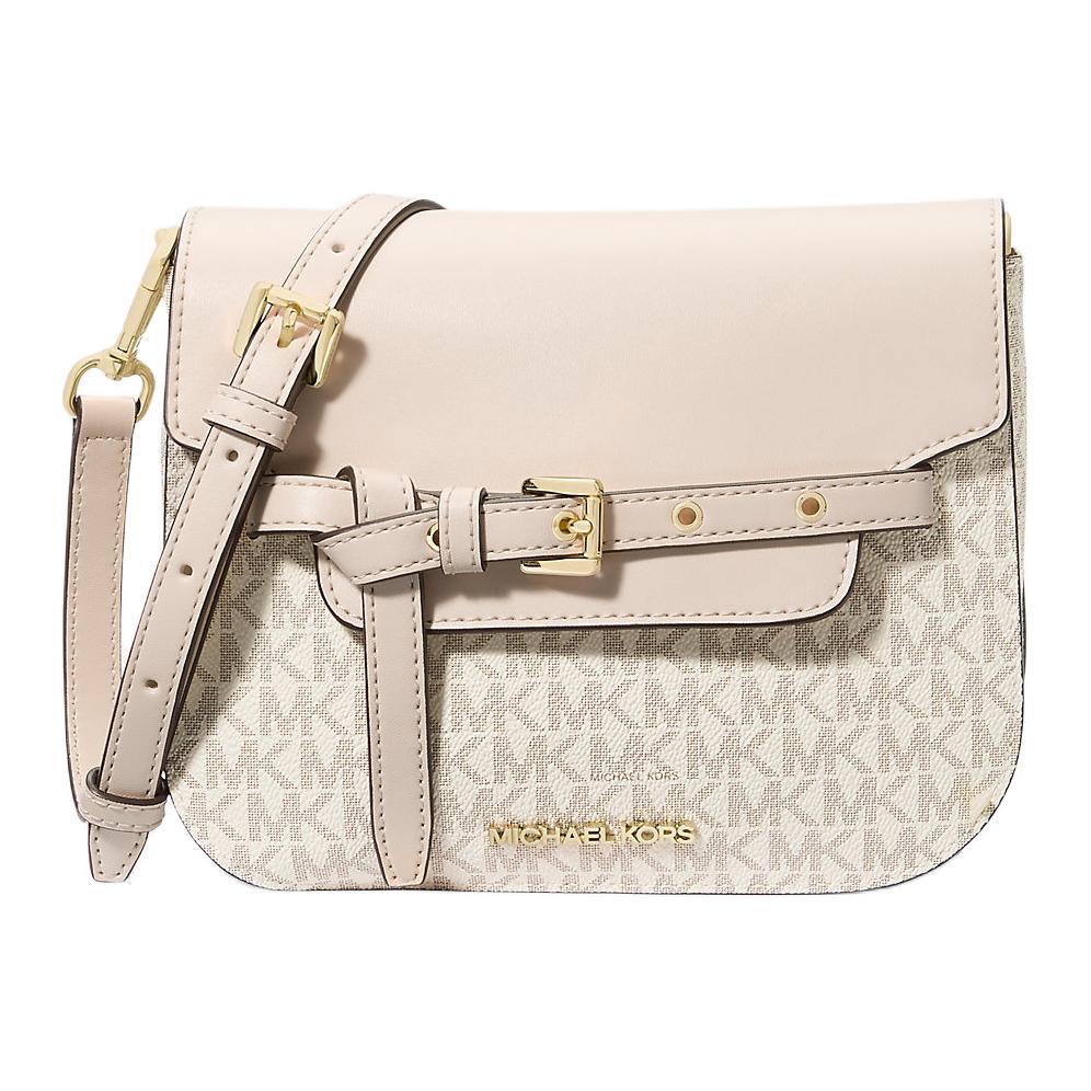 

Michael Kors MK Emilia Classic Monogram Coated Canvas Shoulder Crossbody Bag Small Women bags Beige 35S2GU5C1B-CREME-MULTI-LEGER Basic Set (Bag+Dust Bag)