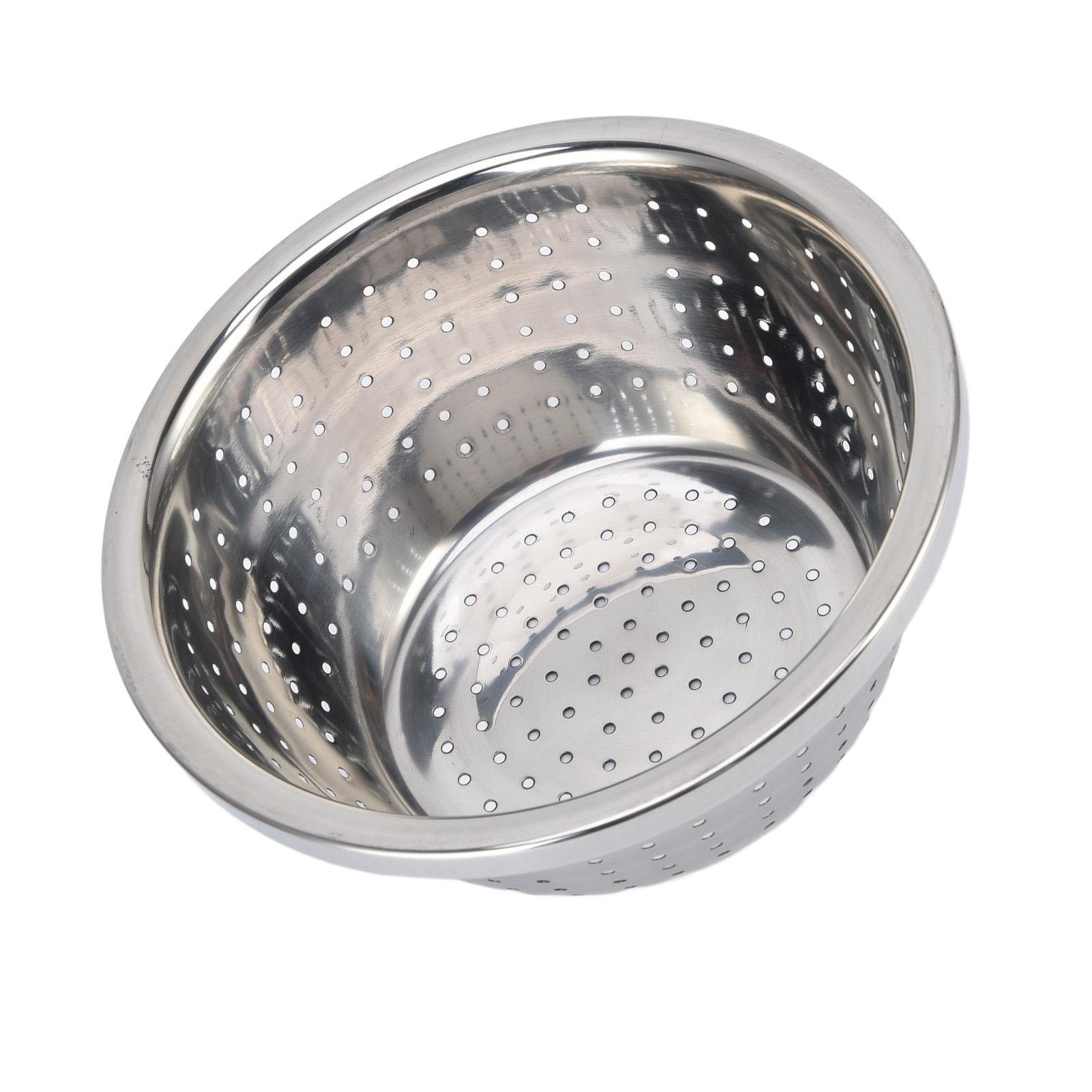 

Vegetable Washing Basket Rustproof Multifunction Stainless Steel Colander for Kitchen Household Silver 18cm / 7.1in