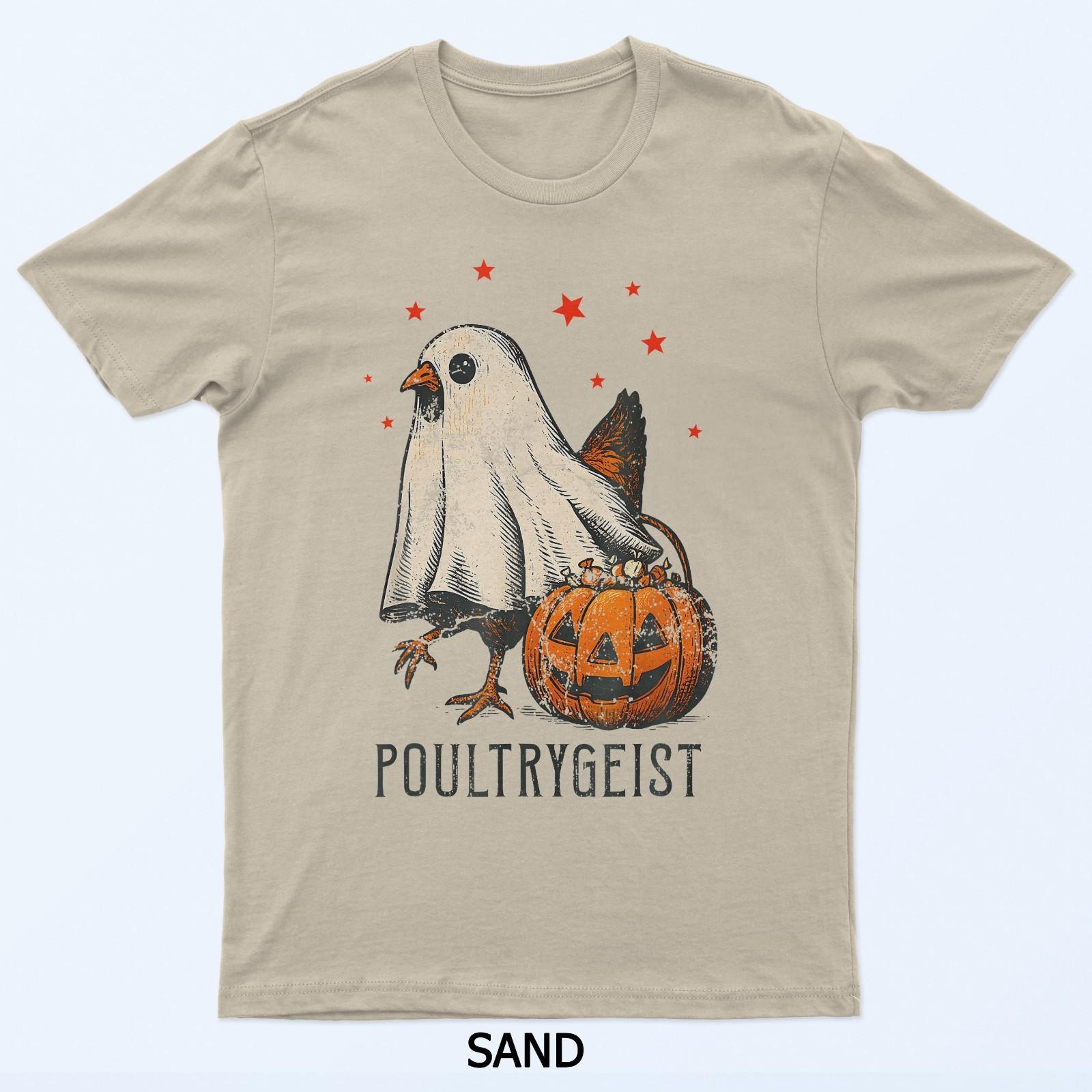

Poultrygeist Funny Halloween Chicken Ghost Costume Pumpkin T-Shirt 4XL