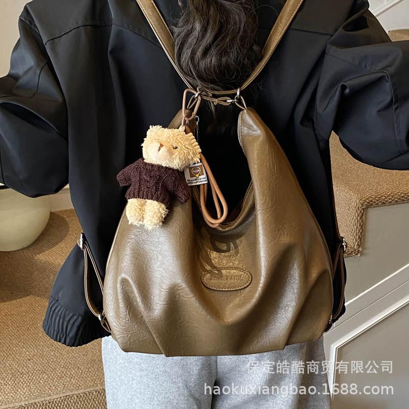 Retro Commuter Tote Bag Women's Large Capacity 2025 New Autumn and Winter Casual Shoulder Messenger Bag Multi-functional Backpack