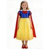 Disney Conjunto de Fantasia de Princesa com Coroa, Varinha, Luvas e Manto, Design em Blocos Vermelho, Azul e Amarelo, Laço e Saia Estampada