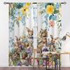Set Easter Rural Rabbit Couple Print Design Semi-transparent Curtains Living Room Game Interior Room Bedroom Multi-scene Polyester