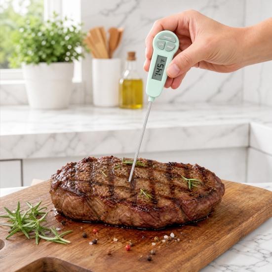 Food Thermometer, Instant Read Digital Cooking Thermometer, Accurate Temperature Measurement, for Grilling Baking Candy Frying