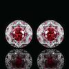 Jewelry Copper Bottom Gold-Plated Simulation Red Corundum Round Temperament Light Luxury Women 10-8Mm