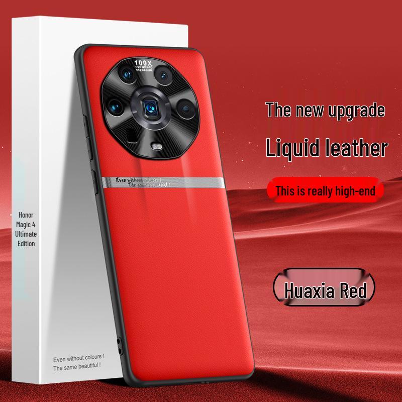 Compatible Honor Magic 4 Ultimate Leather Case: Durable, Anti-Fall, Liquid Shell Protection