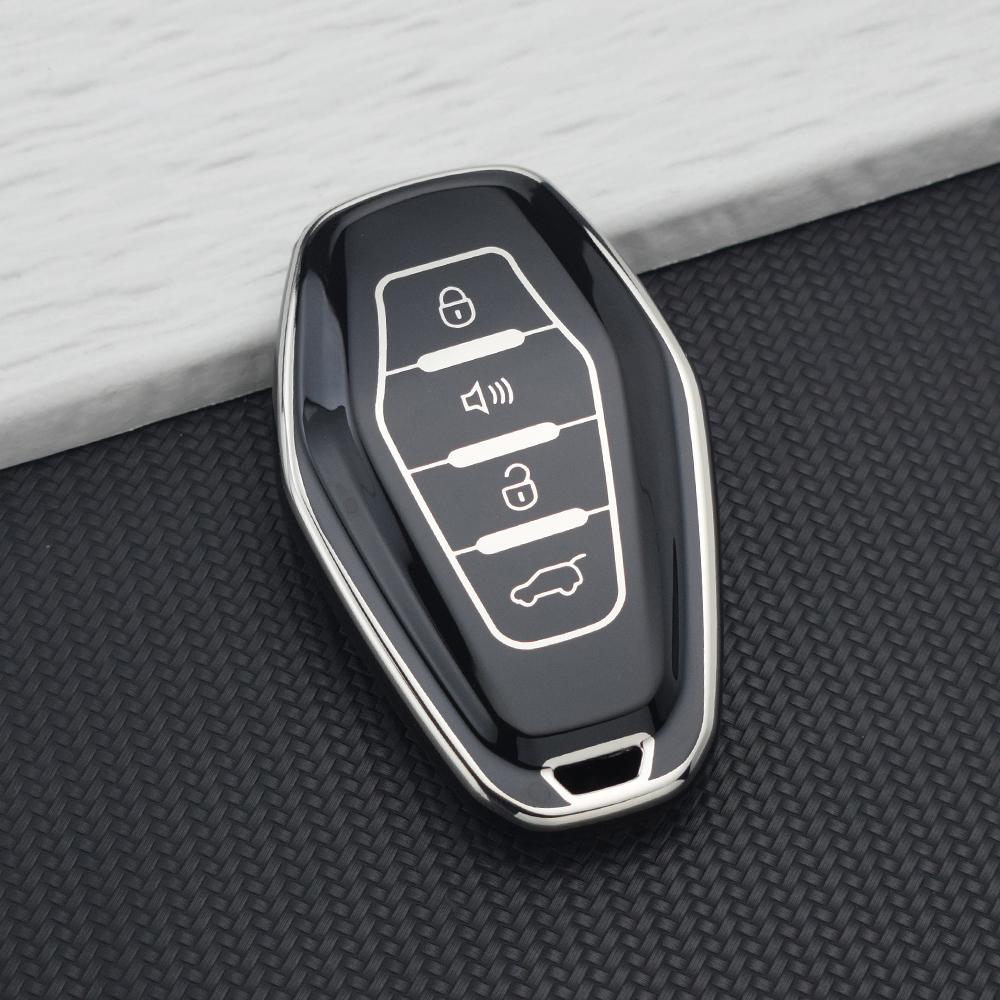 

4 Button Soft TPU Car Key Case Cover for Chery Jetour X70 X70 Plus X90 X90 Plus X95 Key Fob Protector Holder Keyring Accessories