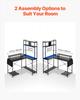 L-Shaped Gaming Desk with LED Lights, 1.2m Reversible Corner Computer Desk with Monitor Stand, Power Outlets, Movable CPU Stand & Shelf, Modern