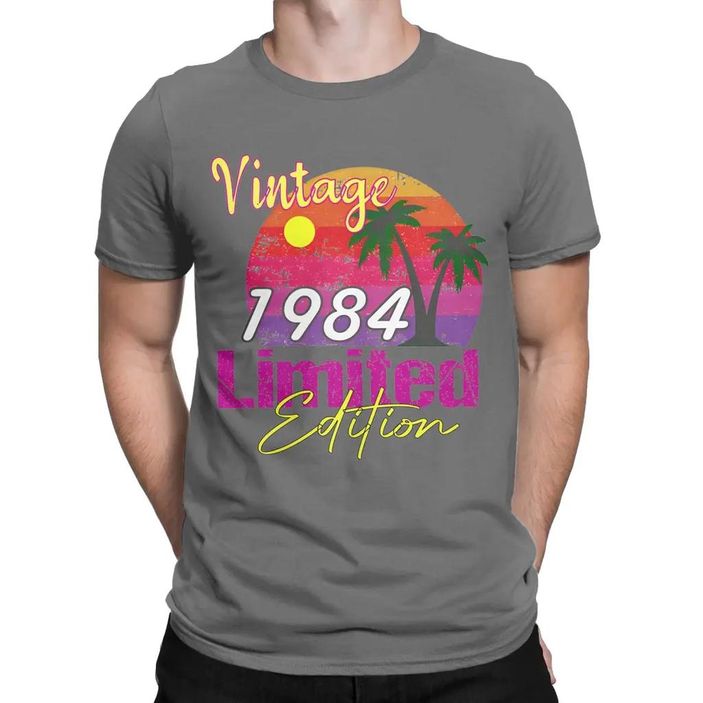 Men 40 Year Old Vintage 1984 Limited Edition T Shirts Birthday Gift Cotton Tops Short Sleeve O Neck Tee Shirt Plus Size T-Shirts