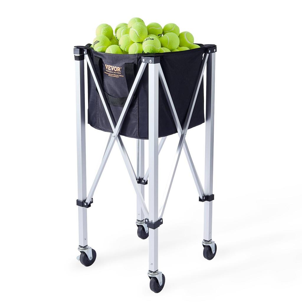 Tennis Ball Hopper Basket Teaching Tennis Ball Cart with Wheels 180 Balls
