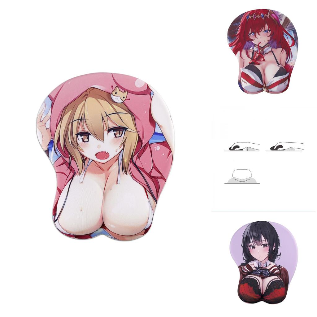 Miękka i ergonomiczna dwuwymiarowa podkładka pod mysz z anime z klatką piersiową 3D dla wygody