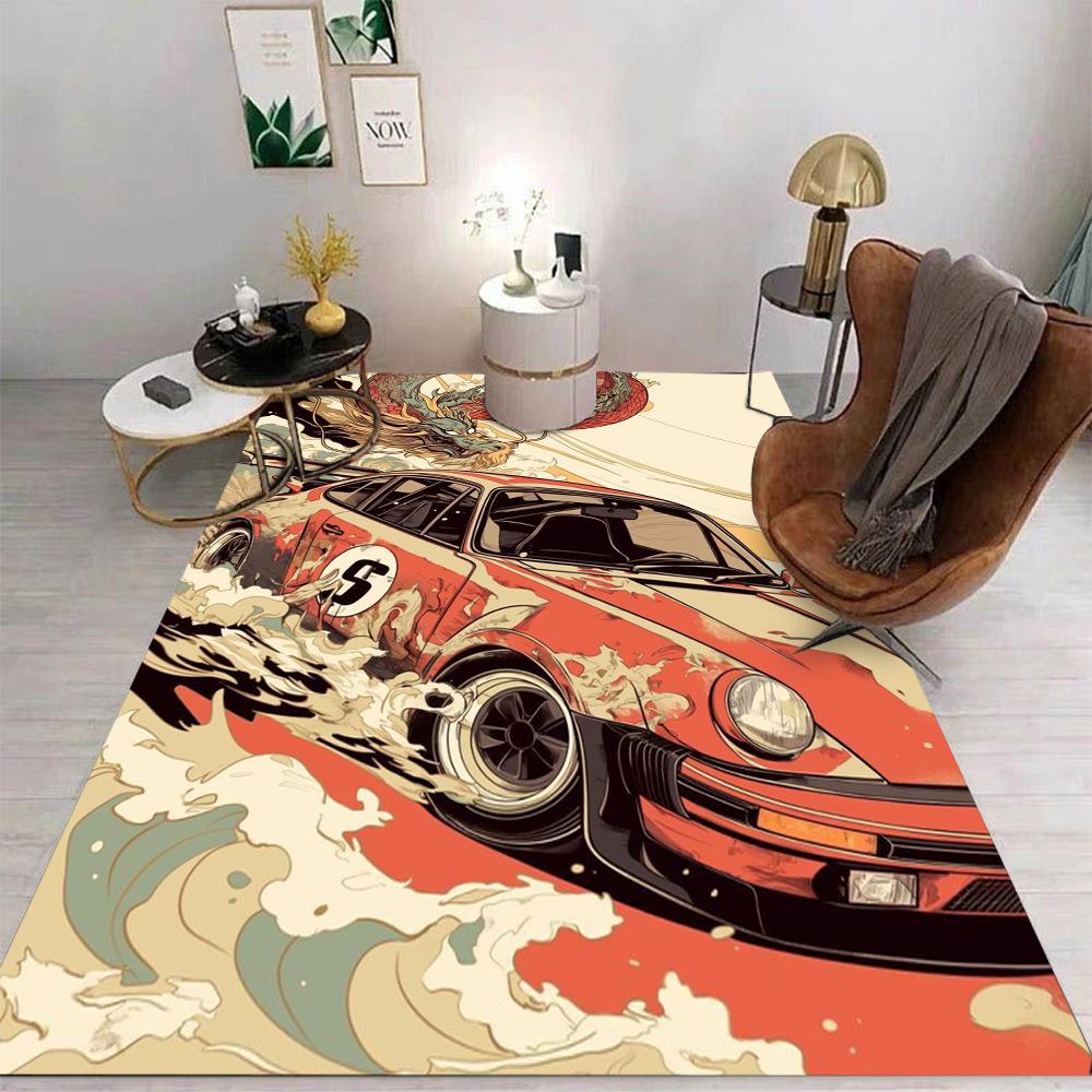 Car Carpet Cartoon Living Room Bedroom Kitchen Sofa Table Balcony Rug Non-slip Washable Mat Home Exquisite INS Style Home Decor