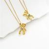 Cute Cartoon Bear Zircon Pendant Necklace Stainless Steel Chain High Grade Animal Choker Jewelry Party Gifts For Women Girls