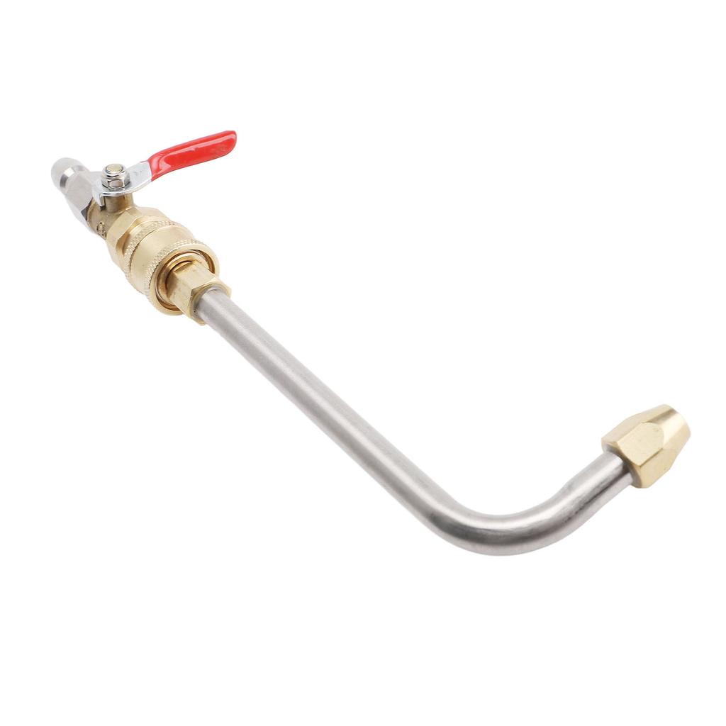 Curved Pressure Washer Extension Wand with Ball Valve 1 4 Inch Connector Power Washer Gutter Cleaner Attachment Rod U