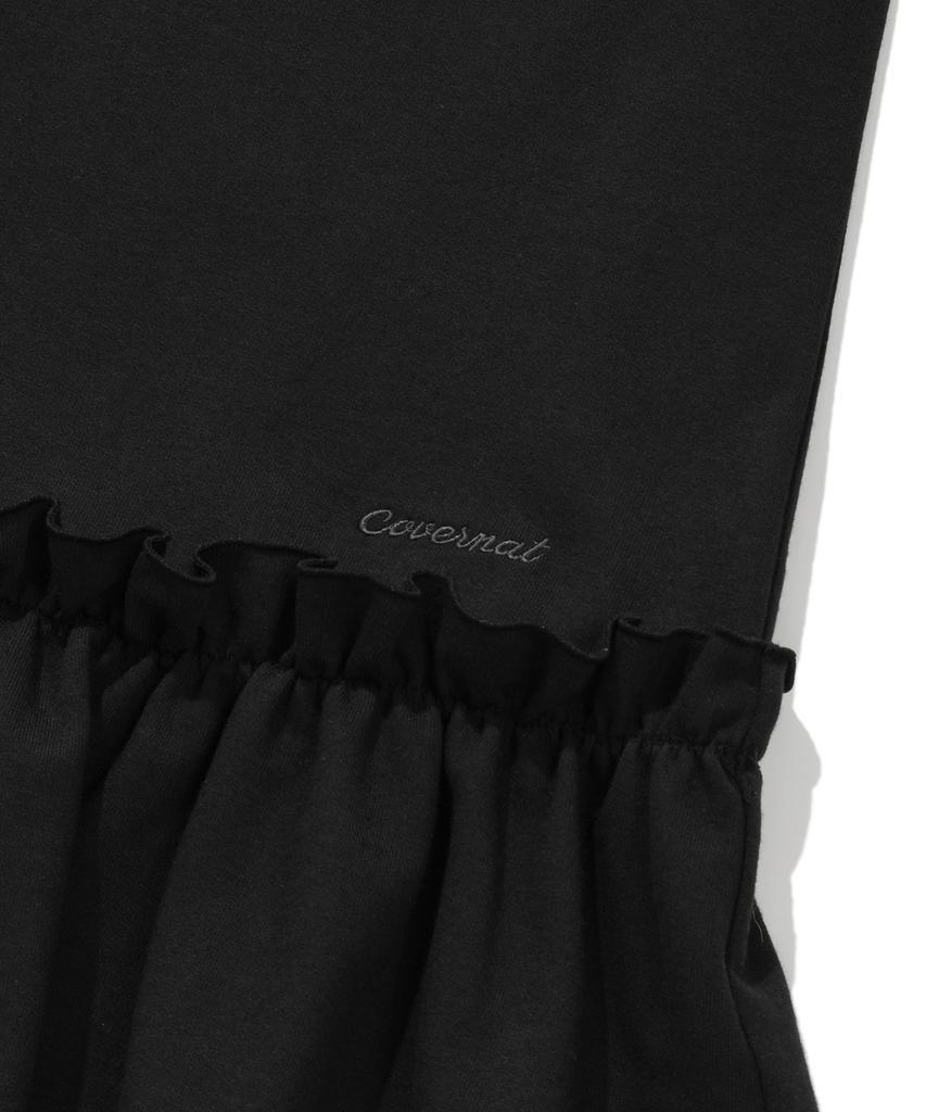 COVERNAT WOMAN Shirred Layered Jersey Dress Black