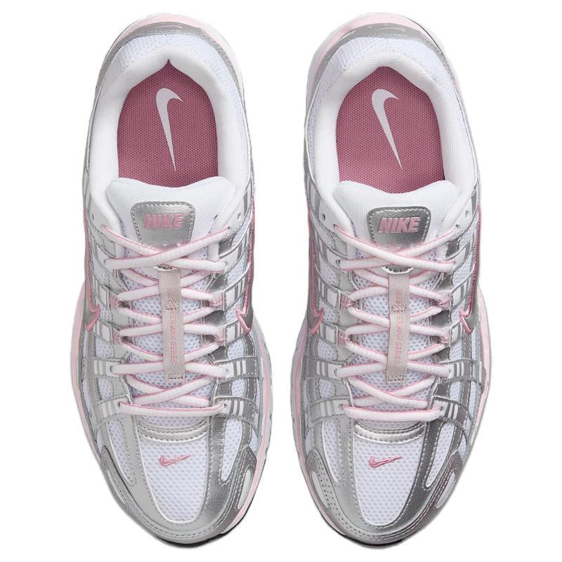 Nike P 6000 Abrasion Resistant Low Top Running Shoes Women's White Silver Sneakers BV1021-108