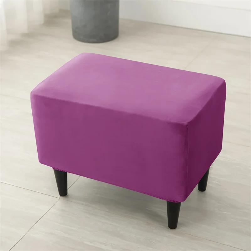 

Эластичный бархатный чехол для пуфа, прямоугольный чехол для пуфа в спальню, эластичные мягкие чехлы для подставки для ног, домашний декор для пуфа
