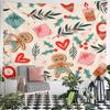 Gingerbread Christmas Seamless Tapestry Wall Hanging Holiday Home Decor for Living Room Kitchen Gift