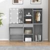 VidaXL LED Vanity Table with Cabinets Grey Sonoma Wood Based Material