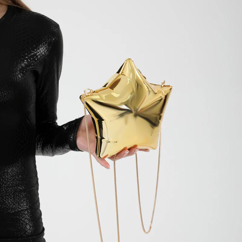 Acrylic Bright Five Pointed Star Zero Wallet Sweet Cool Spicy Girl Lipstick Party Mini Shoulder Bag Banquet Niche Candy Colored CLE