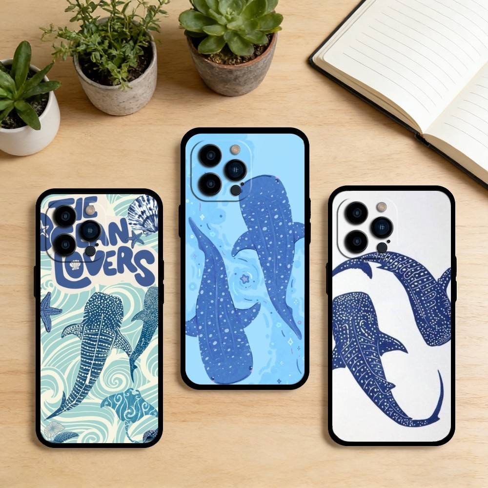 AAA Whale Phone Case For iPhone 17,16,15,14,13,12,11 Plus,Pro Max,XS,Soft Silicone Black Cover