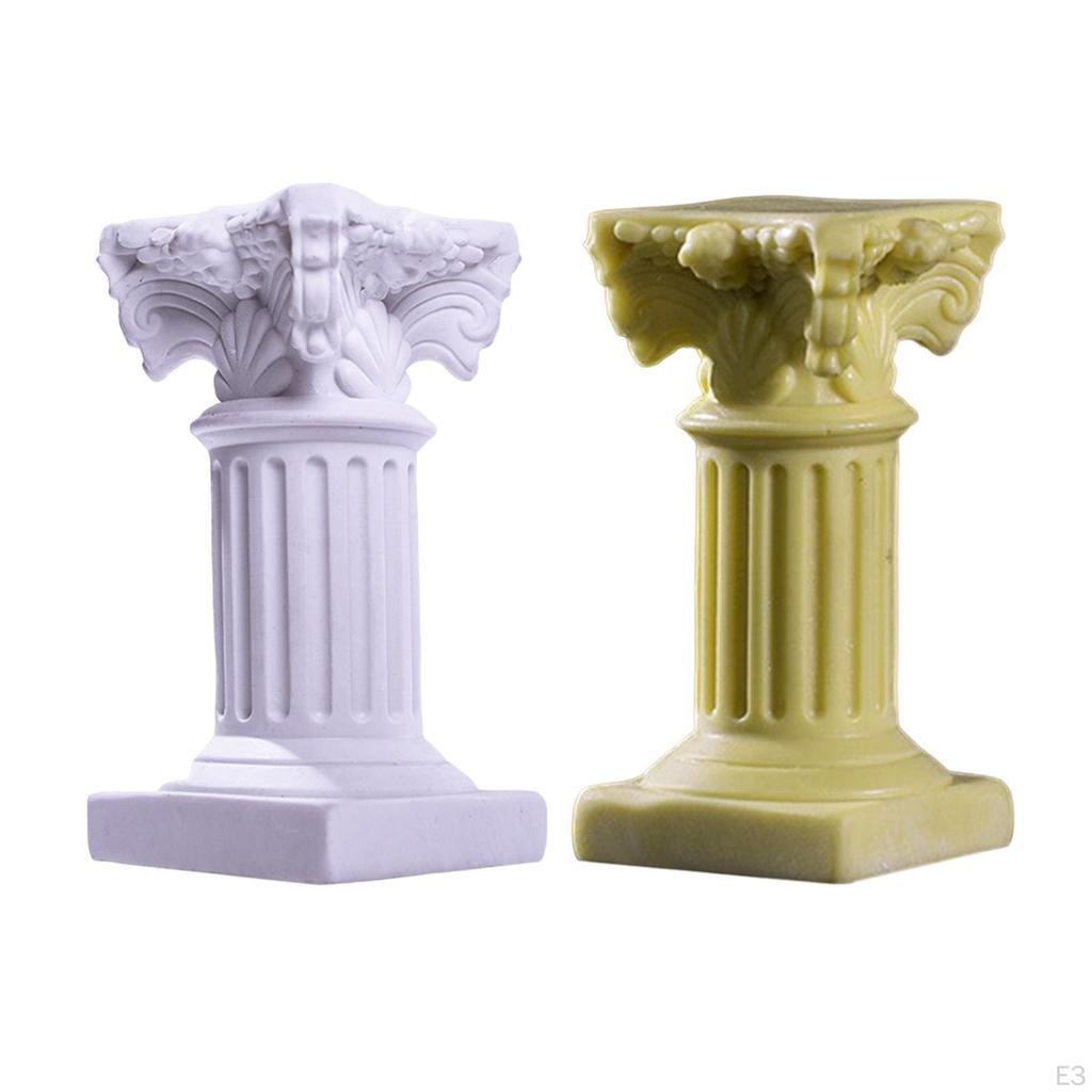 Miniature Roman Pillar Statue Pedestal Stand Candle Holder Greek Column Sculpture Figurine for