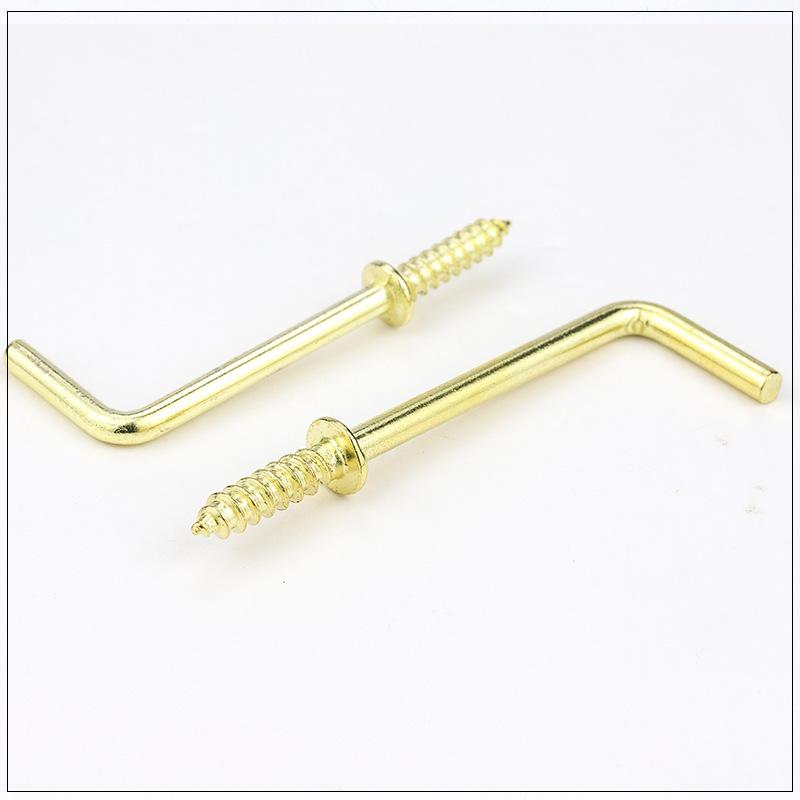 Gold/Silver L Shape 20pcs Sheep Eyes Alloy Frame 7 Style Hanger Dresser Cup Hooks Right Angle Screws Iron