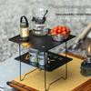 Portable Double-Layer Aluminum Camping Table for Outdoor, Picnic, and Hiking.