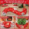 Cat Tunnel Christmas Tree Skirt, 3FT Round Donut with Plush Ball, Red Festive Decor for Small Pets