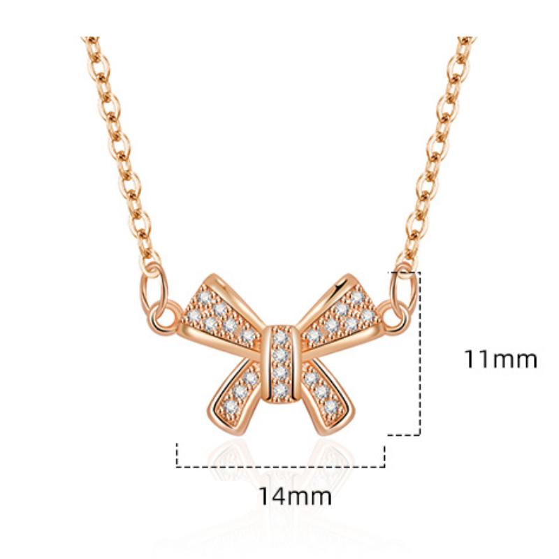 Bowing Pendant Necklace Fashion Temperament Light Luxury Jewelry Female Holiday Gift