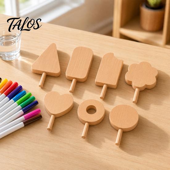 Painting Supplies Unfinished Wood Popsicle, Summer Ice Cream Shaped Wooden Shapes Paint Craft for DIY Projects Home Decoration Holiday Crafts