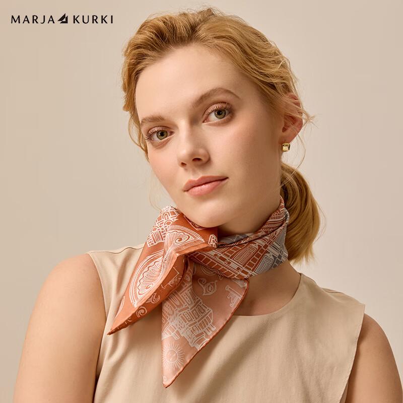 MARJA KURKI Ancient Castle Key Mulberry Silk Scarf 55*55cm