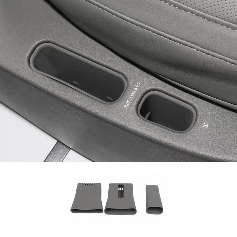 For DENZA N9 2025 2026 Second Row Seats Side Phone Slot Wireless Charging Protective Pads Interior Storage Supplies Accessories