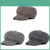 Klassischer Britischer Stil Baskenmütze für Damen Winter Herbst Wärme Winddicht Sonnenschutz