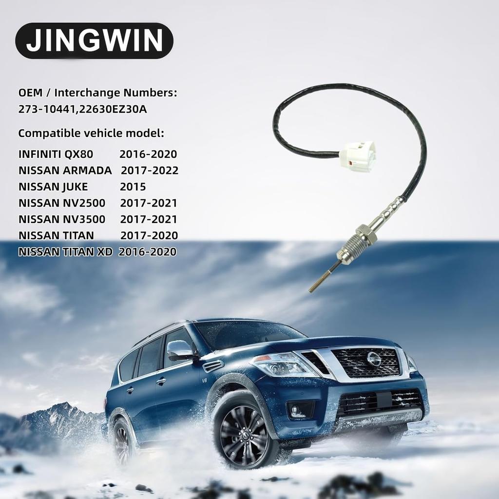 273-10441 Exhaust Gas Temperature Sensor EGT Sensor 22630EZ30A for Nissan Infiniti QX80 2016-2020 Armada Juke NV2500 NV3500 Titan Titan XD