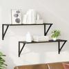Wall Shelves 2 pcs Black Oak Effect 80 x 25 x 25.5 cm