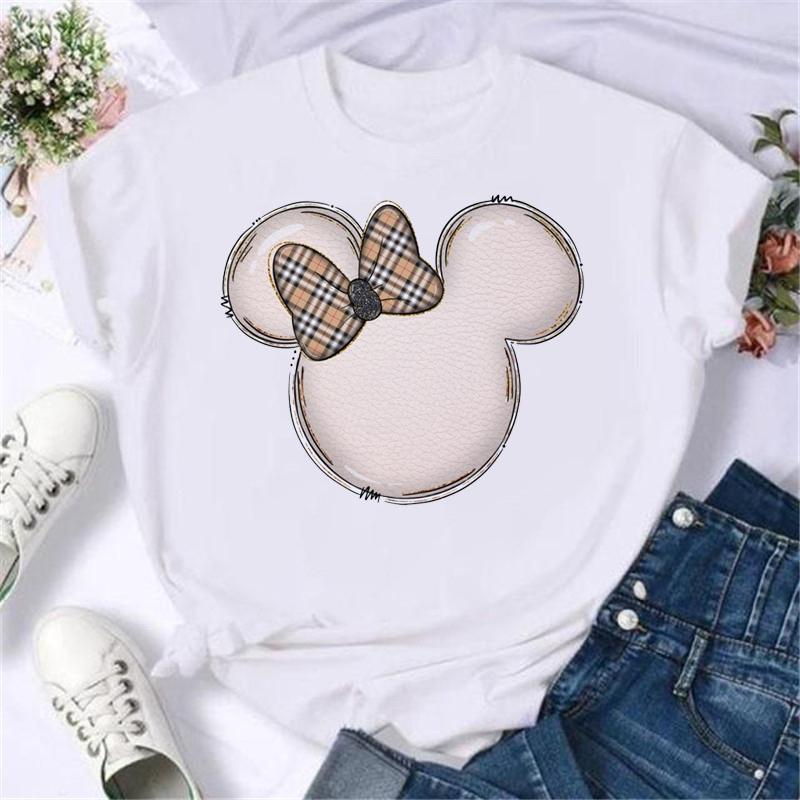 Unisex Mickey Mouse Fashion Leopard Minnie Head T Shirt T-shirt Cartoon Graphic Print Tshirt Streetwear Tops Clothing