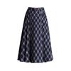 Spring 2026 Grid Pleated High-Waist A-line Midi Skirt - New Arrival, Perfect for Draped Commute Fashion