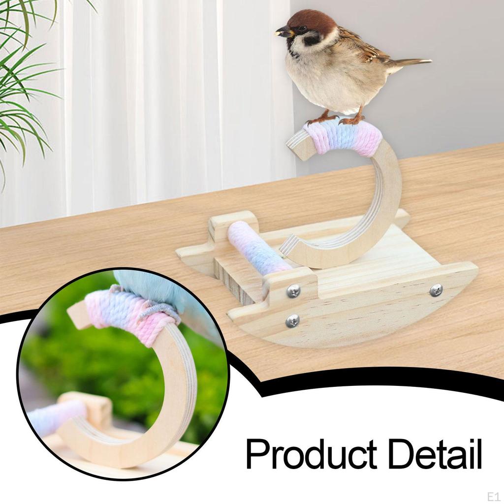 Bird Perch Stand Training Wood Exercise Accessories Rocking for Birds Budgies