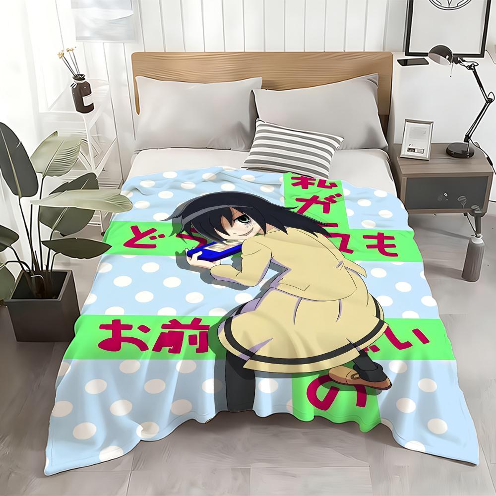 Anime Watamote Throw Flannel Throw Blanket: Soft Kid-Friendly Warm Anti-Static All Season Washable Couch Bed Home