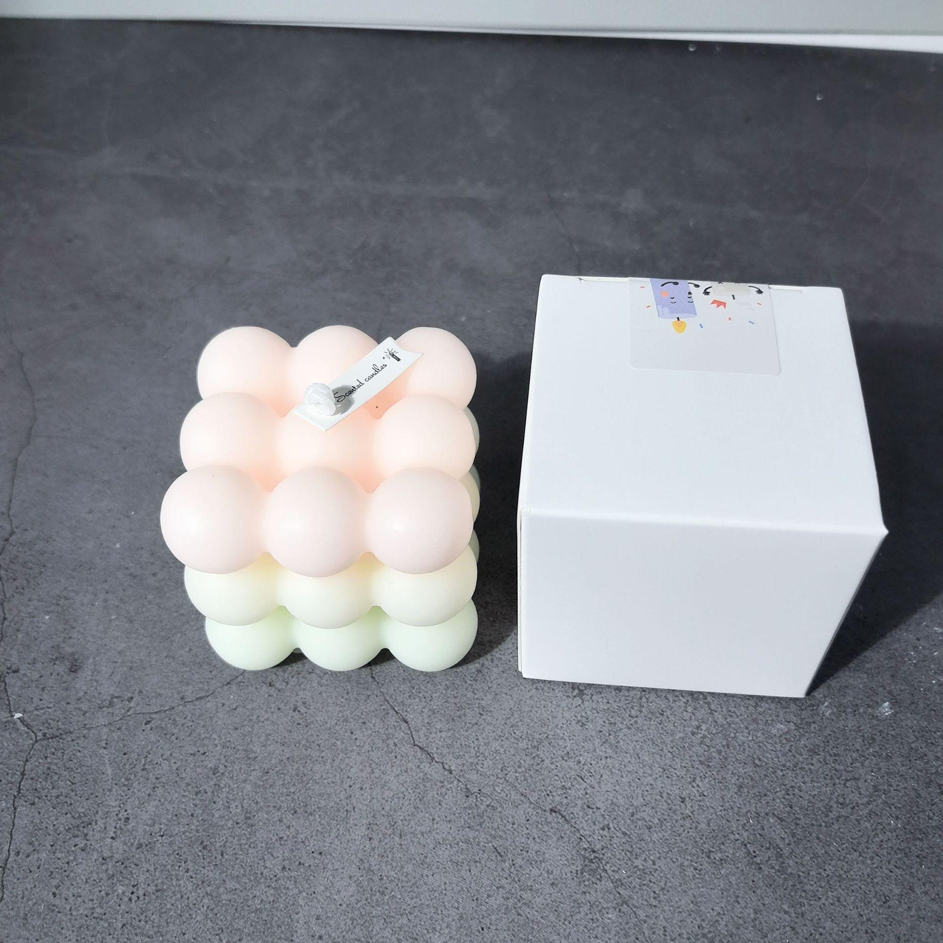 

Макаронный цвет Пузырь Кубик Рубика Ароматерапевтическая свеча Креативный ароматерапевтический сувенир Форма свечи Украшение peach summer (white peach oolong)