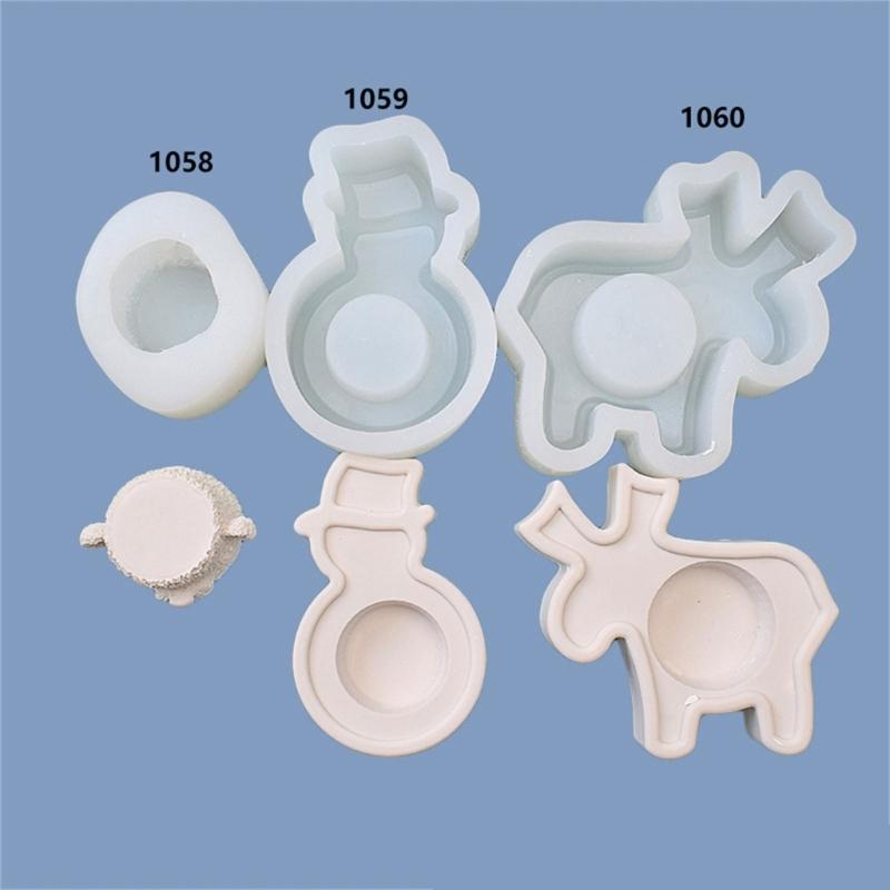 Christmas Candle Holder Tray Silicone Mold for Handmade Crafts and Candle Making