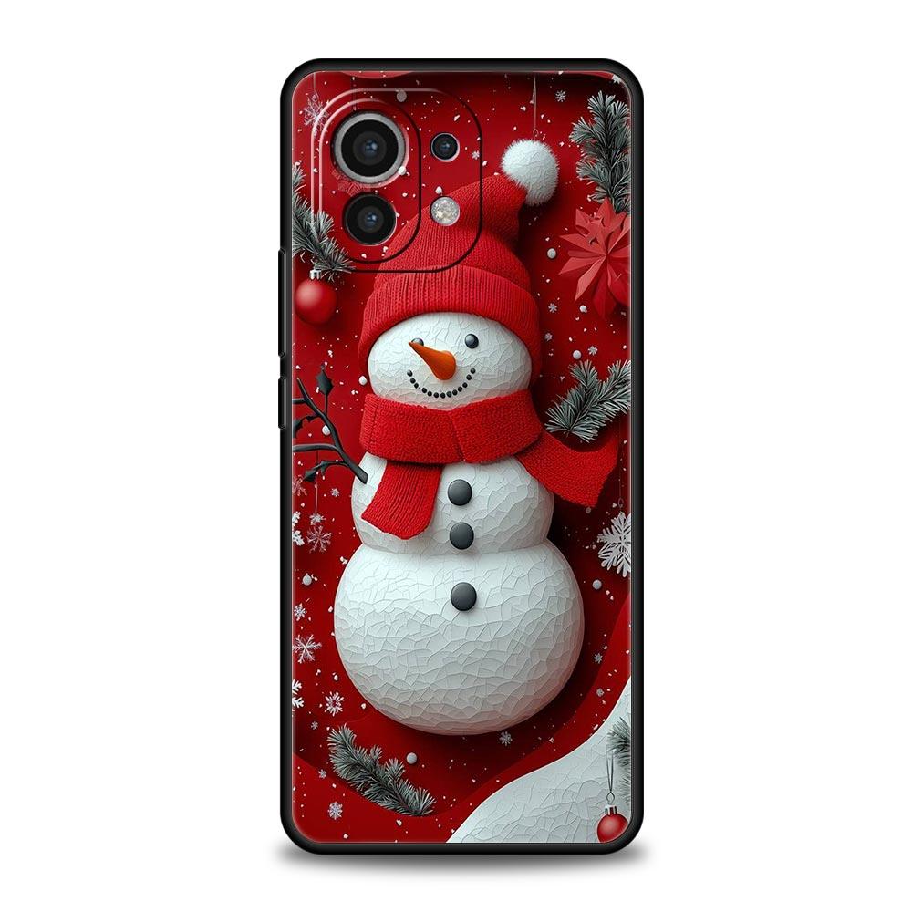 Christmas Snowman Phone Case Cover for Xiaomi Mi 17 15 14 13 12 11 Ultra 15T 14T 13T 12T 11T Pro Lite 5G Soft TPU Shell Fundas