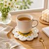 Knitted Crochet Flower Coasters Handmade Placemats Gift Trivet Mats  Tea Cup Use
